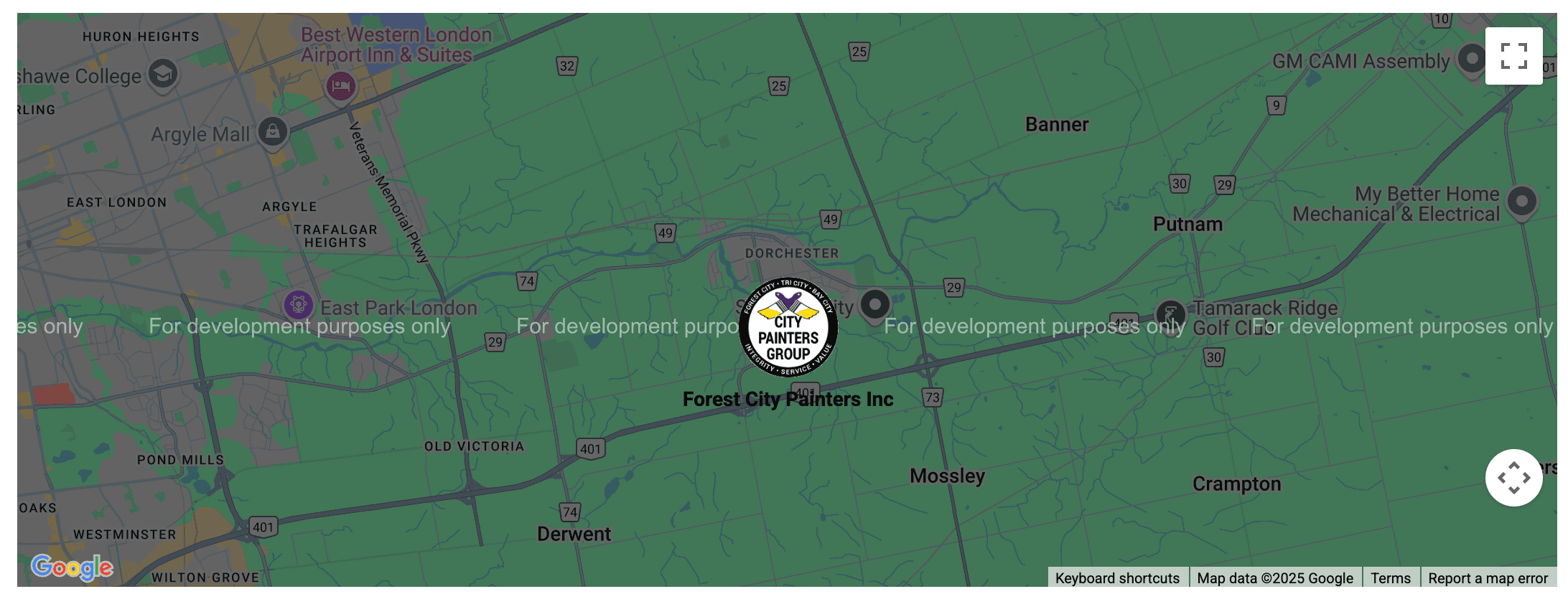 Location of City Painters Group's main office in Ontario